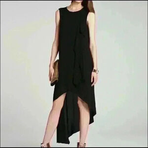 BCBGMAXAZRIA Hailey draped sleeveless black dress